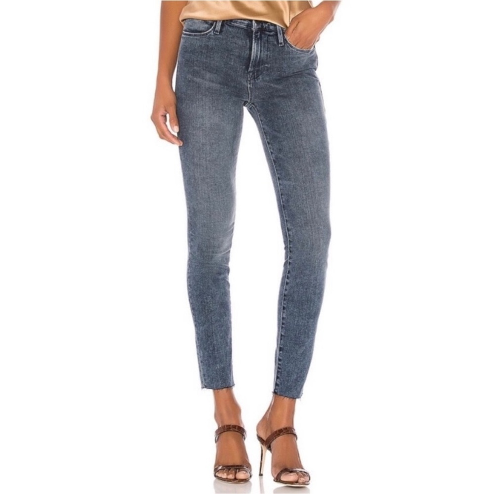 Frame Denim Le High Skinny High Rise Jeans Raw Hem Beat Wash Size 30